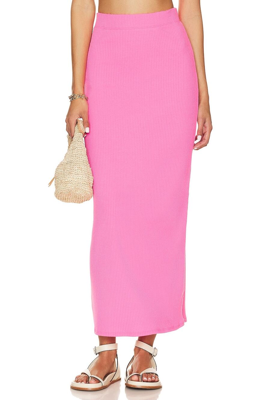 Show Me Your Mumu Ribbed Hot Pink Bella Skirt Size M